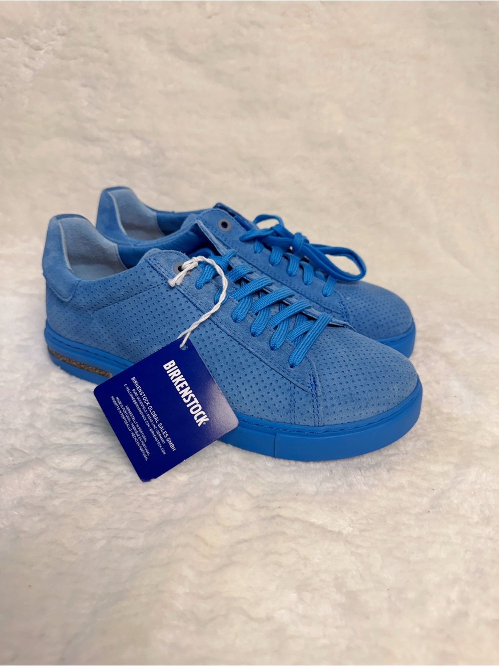 Birkenstock Bend Low Women Size 38/L7 Sky Blue Suede Embossed New